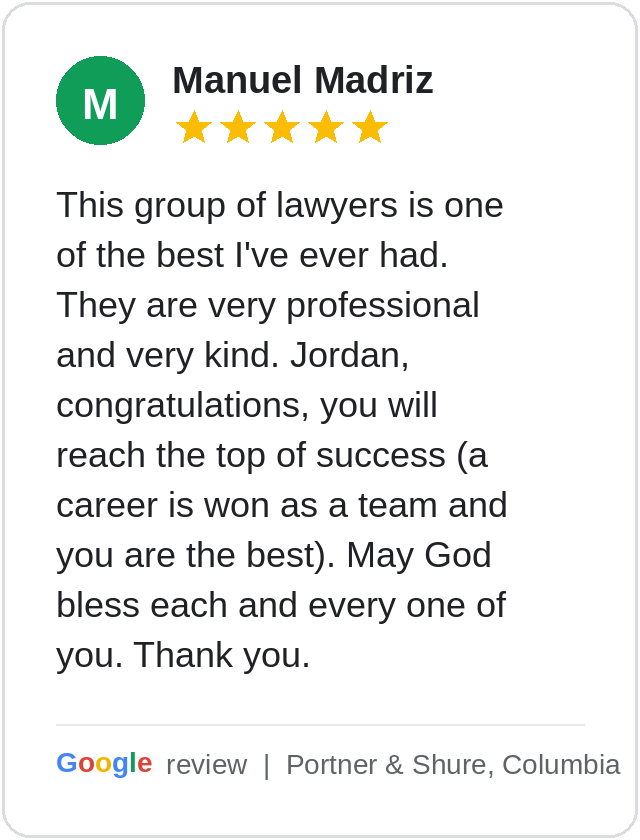 Google review, Manuel Madriz, 5 stars